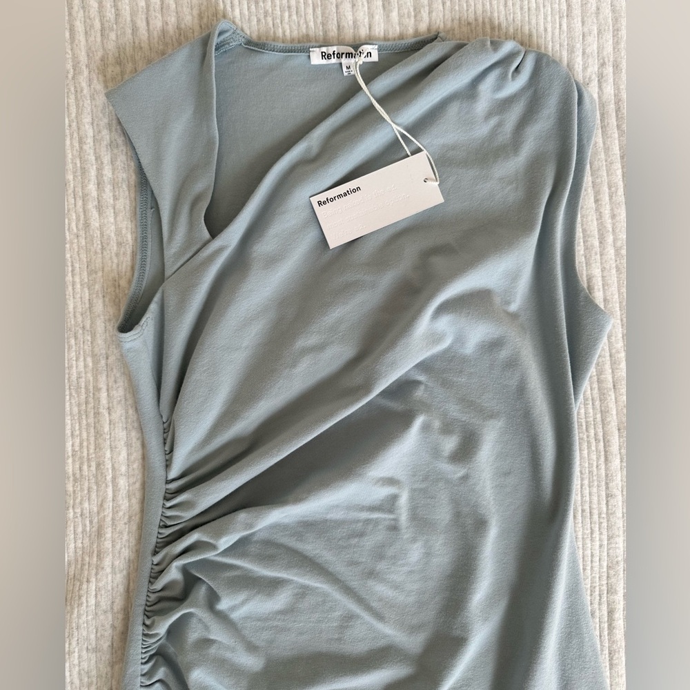BNWT Reformation Blue Midi Dress Size M - Picture 2 of 2